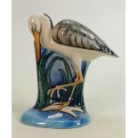 Moorcroft Heron figure: Dated 2005, gold signed Emma Bossons, height 19cm.