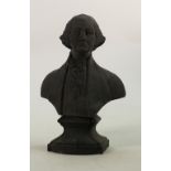 Enoch Wood black Basalt bust of George Washington on plinth: Height 23cm, inscribed Enoch Wood,