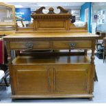 Edwardian golden carved Dumbwaiter: 2 drawer over 2 cupboards with additional side doors &