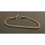 9ct rose gold Albert watch chain: Fully hallmarked on every link, gross weight 34.3g.
