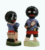 Carltonware large limited edition Golly figures to include Cricketer & Tennis Player: Height
