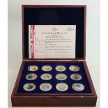 A collection of Windsor Mint set of proof coins: Ships of the Royal Navy collection, gold-plated set
