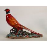 Anita Harris figure of a pheasant: Height 26cm x width 33cm. Gold signed.