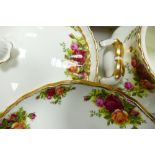 Royal Albert Old Country Roses tea & dinner ware to include: Dinner plates, tea & coffee pots,