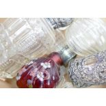 A good collection of antique glass scent bottles: Including several with silver mounts etc. (13)