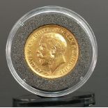 1912 Gold Full Sovereign: In plastic case.