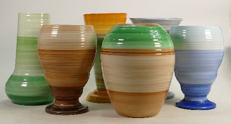 A collection of Shelley Harmony ware vases: In varying shapes, height of tallest 25cm. (6) - Image 3 of 3