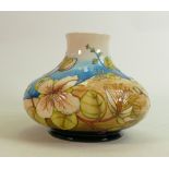 Moorcroft Capers vase: Limited edition, gold signed Anji Davenport, dated 2000, height 15cm.