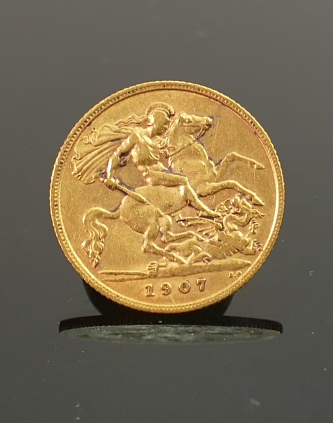 Edward VII gold HALF sovereign coin 1907: - Image 3 of 4