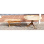 Regency style Mahogany dining table & Yew wood coffee table: Dining table 121cm wide, coffee table