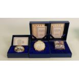 Three x Halcyon Days hand painted limited edition enamel boxes: All larger size pieces, all with