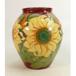 Moorcroft large vase Inca pattern: Measures 27cm x 24cm. With box. No damage or restoration.