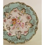 A collection of 19th century hand decorated floral & gilt table ware: Marked 2053 to reverse,