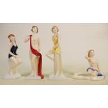 Boxed Royal Doulton Archive Bathers Set Special Colourway for Sinclairs to include: Brighton Belle