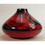 Large squat Peggy Davies Ruby Fusion limited edition Dragon vase: Height 19cm.