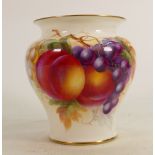 A Royal Worcester vase, decorated with fruit to the front & back by H Aynton: Shape number 2200,