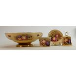 A collection of Aynsley Orchard Gold patterned items to include: Large shallow fruit bowl (