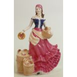 Royal Worcester lady figure Fruit Seller at Appleby Fair: Limited edition.