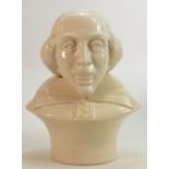 Large Kevin Francis Creamware bust of William Shakespeare: Limited edition, height 30cm.
