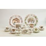 Royal Doulton Brambly Hedge miniature tea set: Comprising tea pot, sugar, milk jug, 4 cups, saucers,