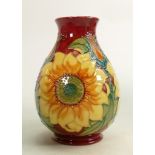 Moorcroft vase Inca pattern: Measures 19cm x 13cm. With box. No damage or restoration.