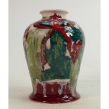 Cobridge Stoneware vase decorated with fruit & foliage: Signed Anita Harris, trial piece 2004,