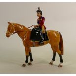 Beswick prototype model of Queen Elizabeth on Palomino coloured horse: Marked colour trial no 5,