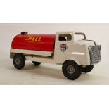 Tri-ang 1958 pressed steel tin plate Shell Gasoline/Petrol truck: Length 36cm.
