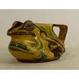 Charles Brannam Barum Sgrafitto grothesque frog jug dated 1905: Good overall condition with some