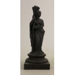 Wedgwood black Basalt classical figure of Plenty: 18th century, height 25cm, restoration to