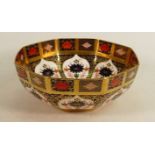 Royal Crown Derby Old Imari pattern octagonal bowl: Width 21cm. Excellent condition.