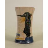 Lise B Moorcroft studio pottery vase Penguin design: Lustre glazed, signed and dated 1993. 11cm