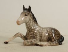 Beswick Rocking Horse grey lying foal 915: (Outstretched leg & both ears re-stuck).