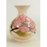 Moorcroft vase Magnolia pattern: Measures 14cm x 11cm. With box. No damage or restoration.