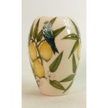 Moorcroft vase Lemons pattern: Measures 18cm x 13cm. No damage or restoration.