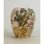 Moorcroft Golden Lily vase: Gold signed Jane Moorcroft, dated 1997, height 9.5cm.