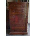 Wellington chest of 6 drawers: Height 182cm, width 88cm and depth 37cm.