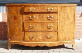 20th century small Yew wood sideboard: 130cm wide.