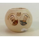 Carltonware match holder commemorating Lord Roberts with Lord Kitchener & Sir Redvers Buller: C1908.