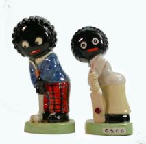 Carltonware large limited edition Golly figures to include Cricketer & Golfer: Height 21cm. (2)