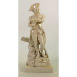 Early 19th century salt glaze figure of Lord Nelson: Height 29cm. Damages to cannon, sword, hat,