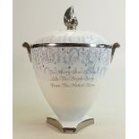 Large boxed Wedgwood Millennium Dawn lidded urn: Height 35cm.