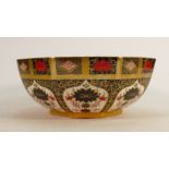 Royal Crown Derby Old Imari pattern octagonal large bowl: Width 24cm. Excellent condition.
