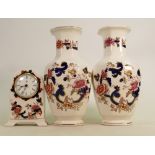 Masons Blue Mandalay items to include: Garniture set, height of vases 25cm. (3)