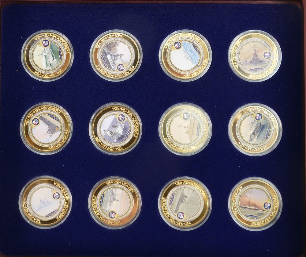 A collection of Windsor Mint set of proof coins: Ships of the Royal Navy collection, gold-plated set - Image 4 of 4