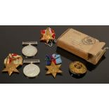 A group of second world war WWII medals and Royal Engineers cap badge etc. (7):