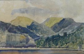 Dorothy Frances Haggar 1904-1987 watercolour of a landscape: 37cm x 54cm, wife of Reginald Haggar, a