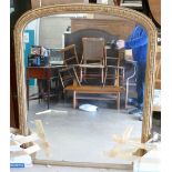 Gilt 19th century overmantle mirror: A nice example measuring 129cm high x 105cm wide generally,