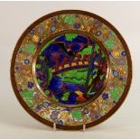 Daisy Makeig-Jones for Wedgwood Fairyland Lustre Lincoln plate: 'Roc Centre' an unrecorded plate,