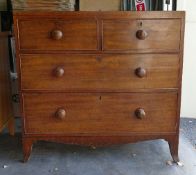Chest of 2 over 2 drawers on bracket feet: Height 93cm, depth 49cm and length 97cm.